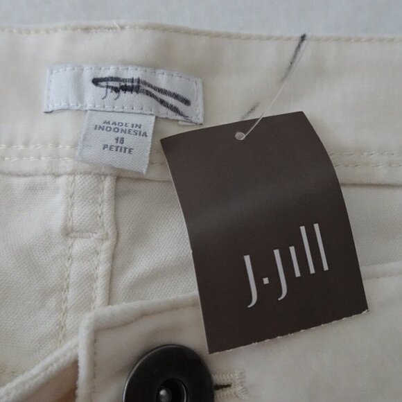 J. Jill Brushed Cotton Pants Women's Petite Size 16 Off White Soft Cropped - Picture 6 of 9
